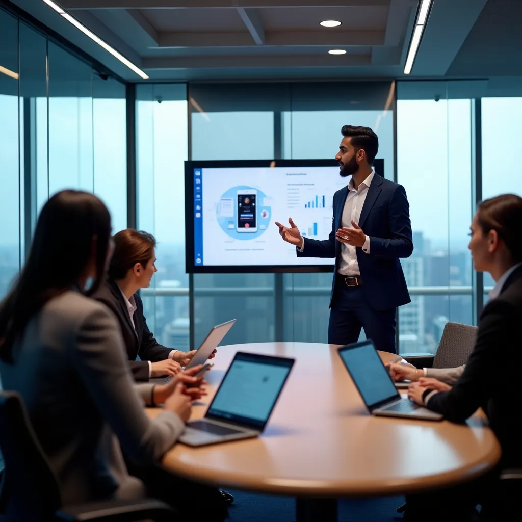 Mobile app interface showcase